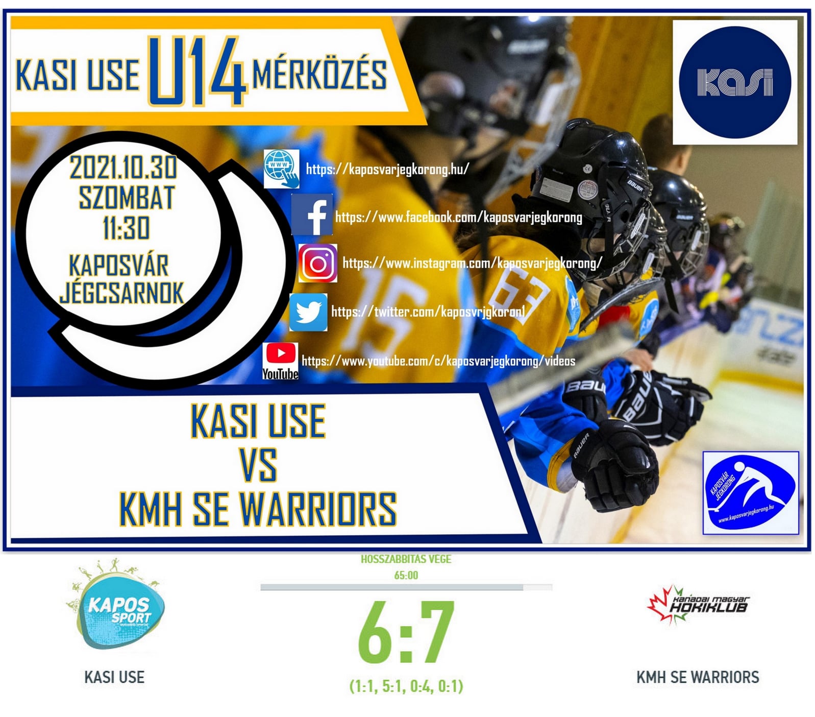 You are currently viewing U14 KASI USE – KMH Jégkorong mérkőzés összefoglaló 2021.10.30