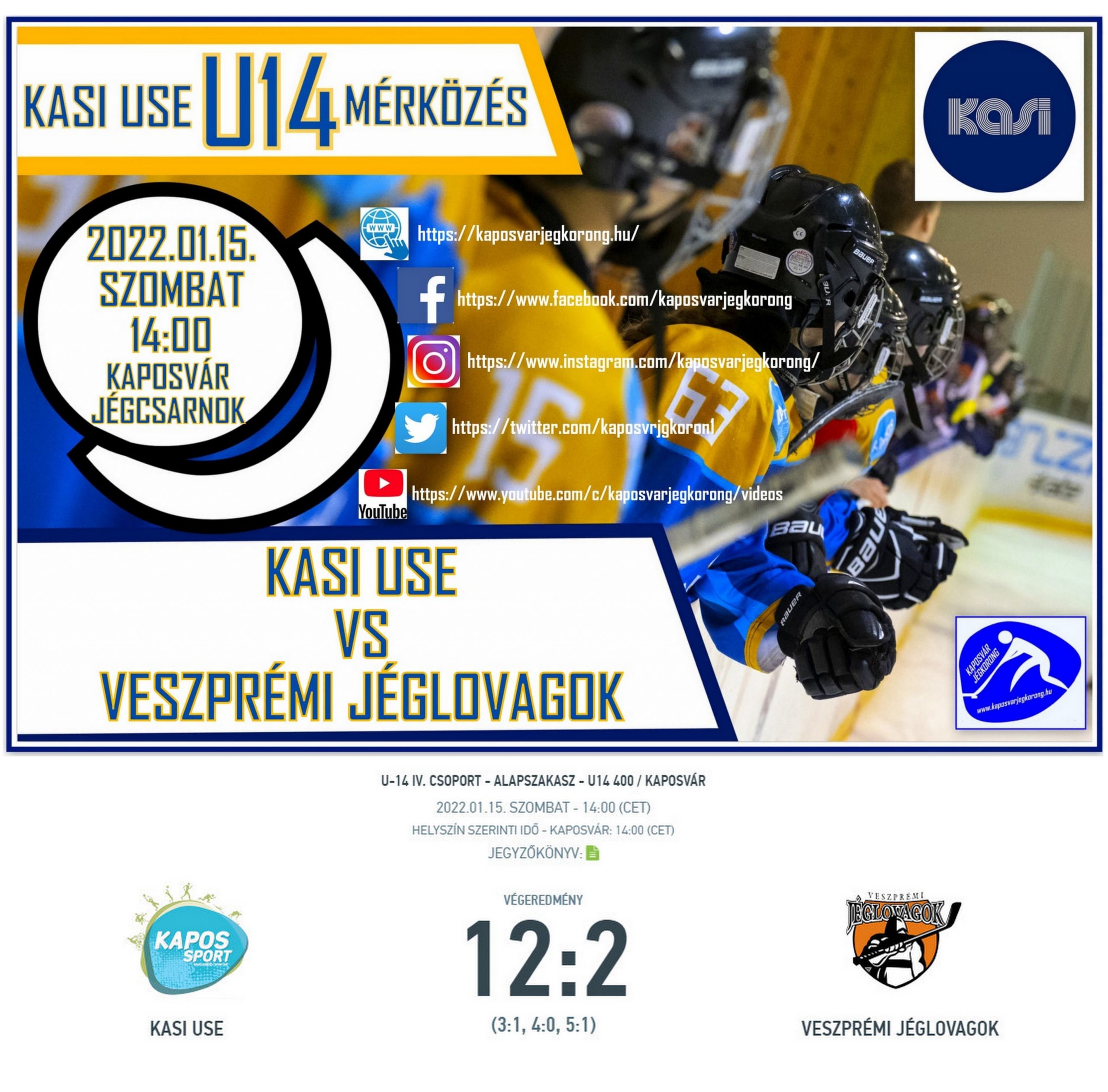 You are currently viewing U14 KASI USE – VESZPRÉMI JÉGLOVAGOK 2022.01.15.