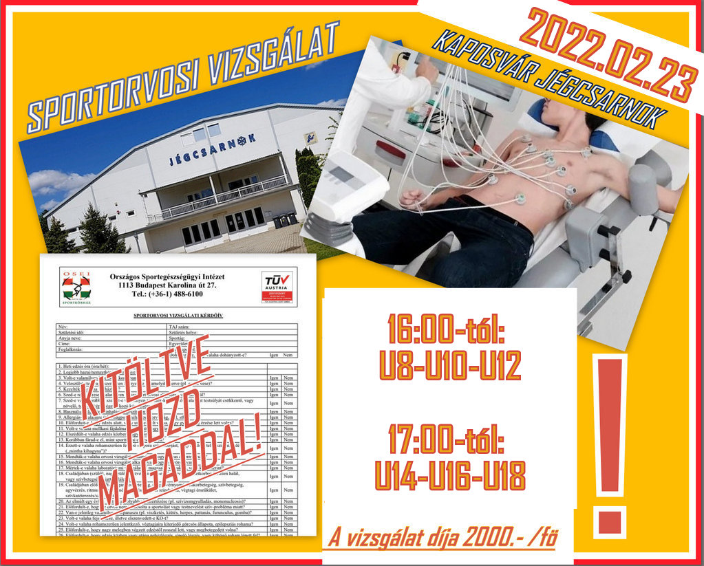 Read more about the article Sportorvosi vizsgálat 2022.02.23. !!!