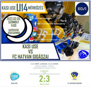 Read more about the article U14 412 KASI USE – FC HATVAN GIGÁSZAI (2-3) 2022.02.05.