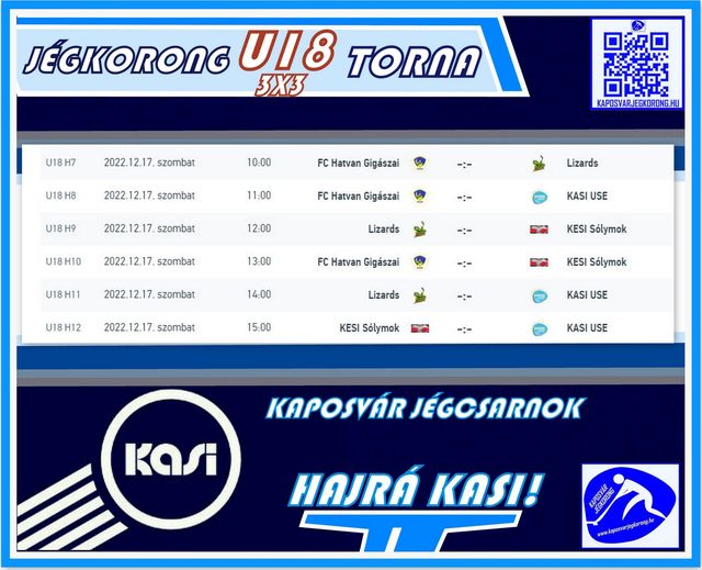 You are currently viewing U-18 3X3 – MÉRKŐZÉSEK- 2022.12.17. SZOMBAT – 10:00 KAPOSVÁR JÉGCSARNOK
