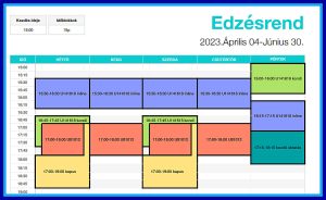 Read more about the article Edzésrend 2023.04.04.-06.30.