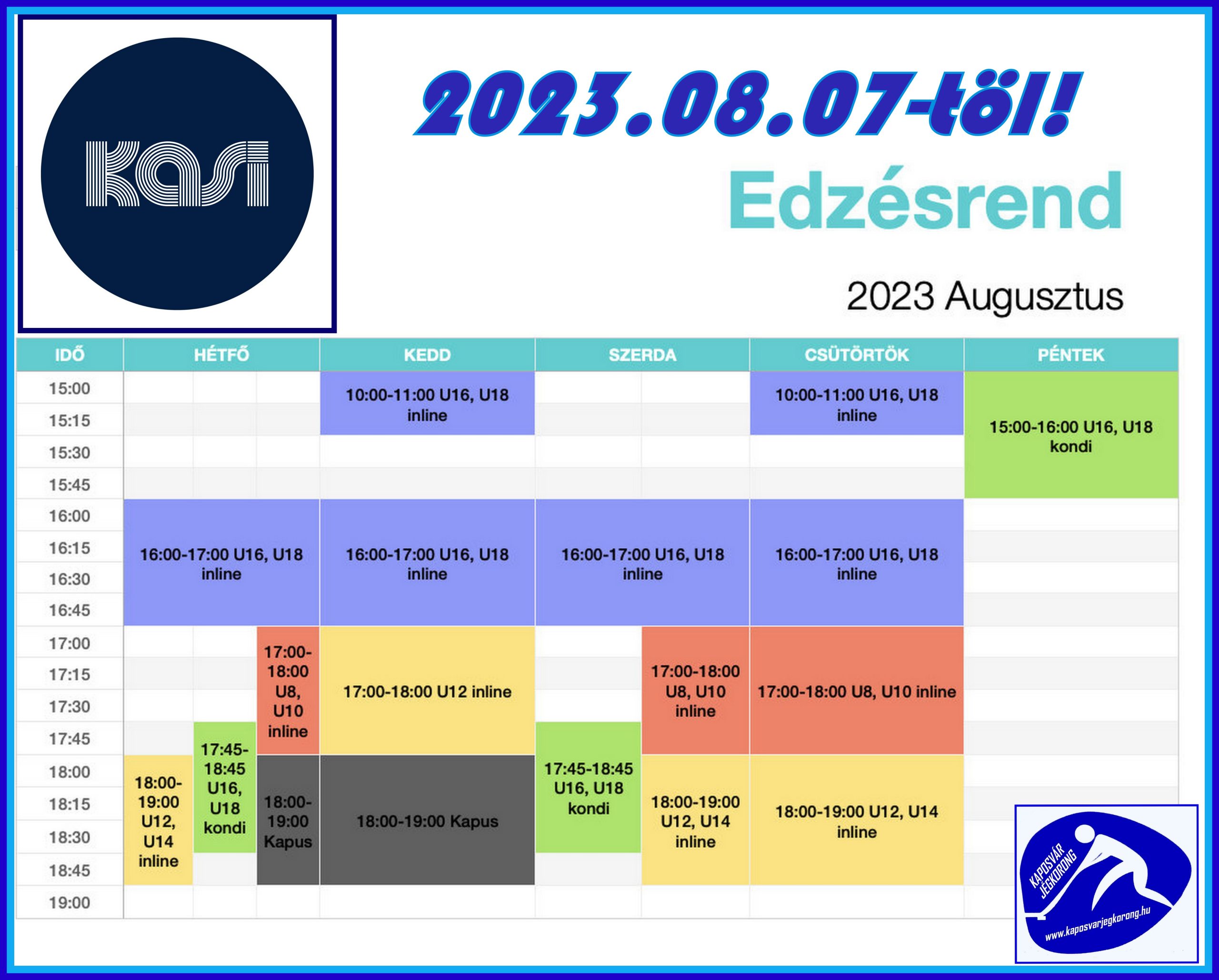 You are currently viewing Edzésrend! 2023.08.07-től!