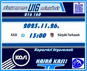 Read more about the article U16  KASI – KÁRPÁTI FARKASOK  2023.11.26.